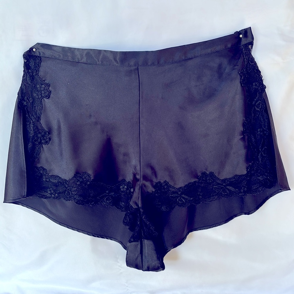 VINTAGE 90’s VICTORIA’S SECRET BEAUTIFUL SEXY CAMI & FLUTTER SHORT SET BLACK M - Picture 6 of 15